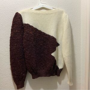 Vintage Susann D sweater knit Size L Acrylic Nylon red Sweater